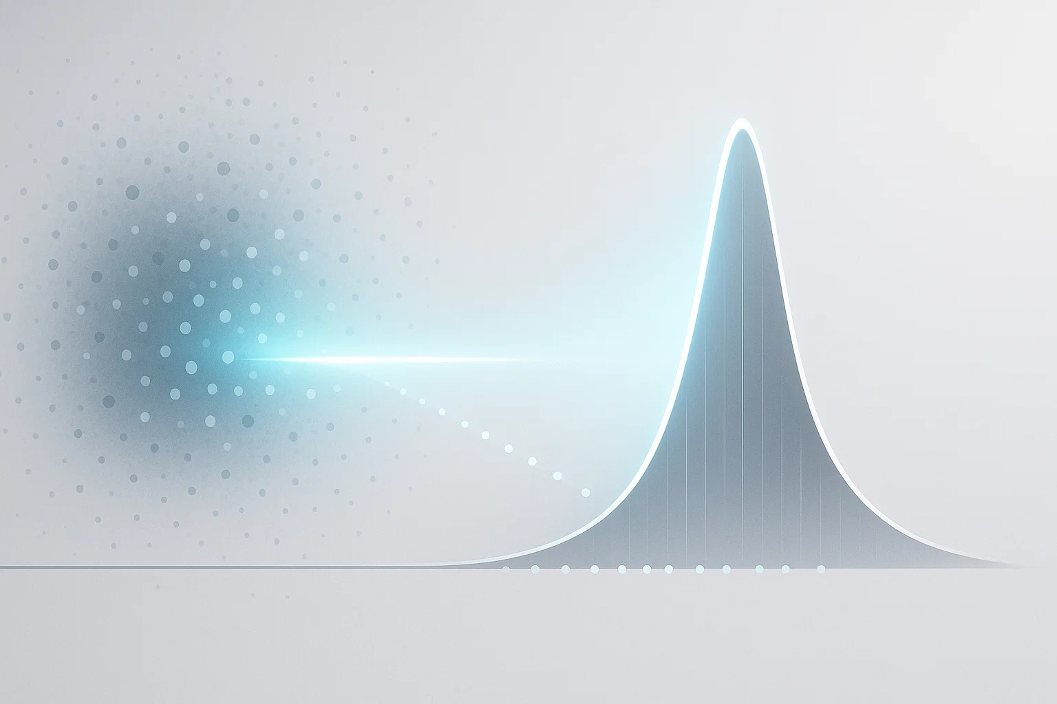 Abstract visualization of distribution sharpening in LLMs (Power Sampling)